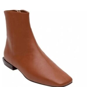 Linea Paolo Rad Cognac Brown Leather Ankle Boot Sz 4.5